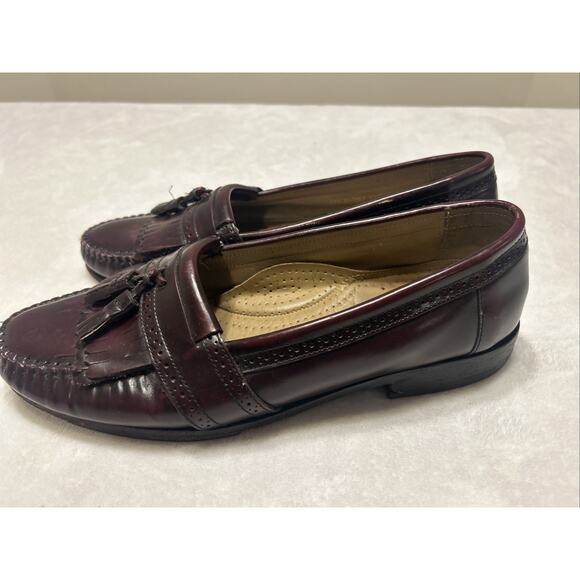 GH Bass Weejuns Men’s Shoes Size 10 C Burgundy Leather Loafers Slip On Casual - Picture 5 of 9